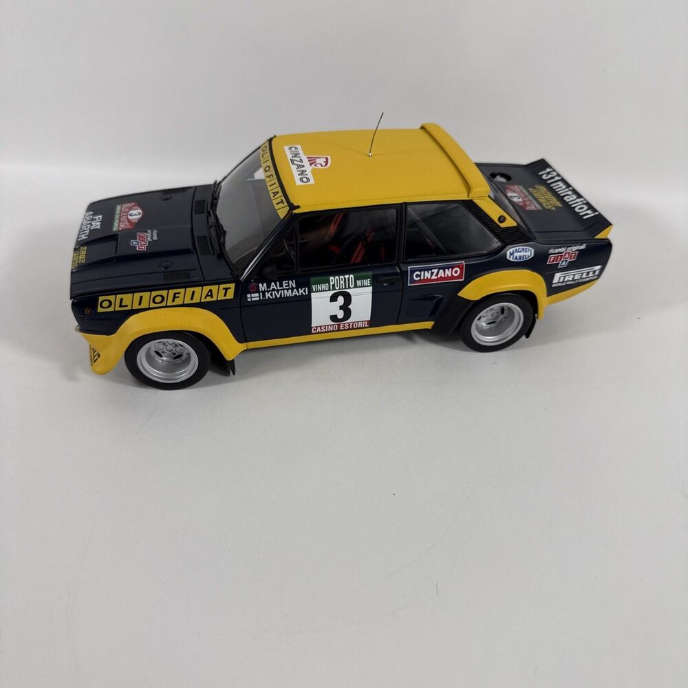 Kyosho 1:18 1977 Fiat 131 Abarth "Olio Fiat" Rally Portugal Winner #3